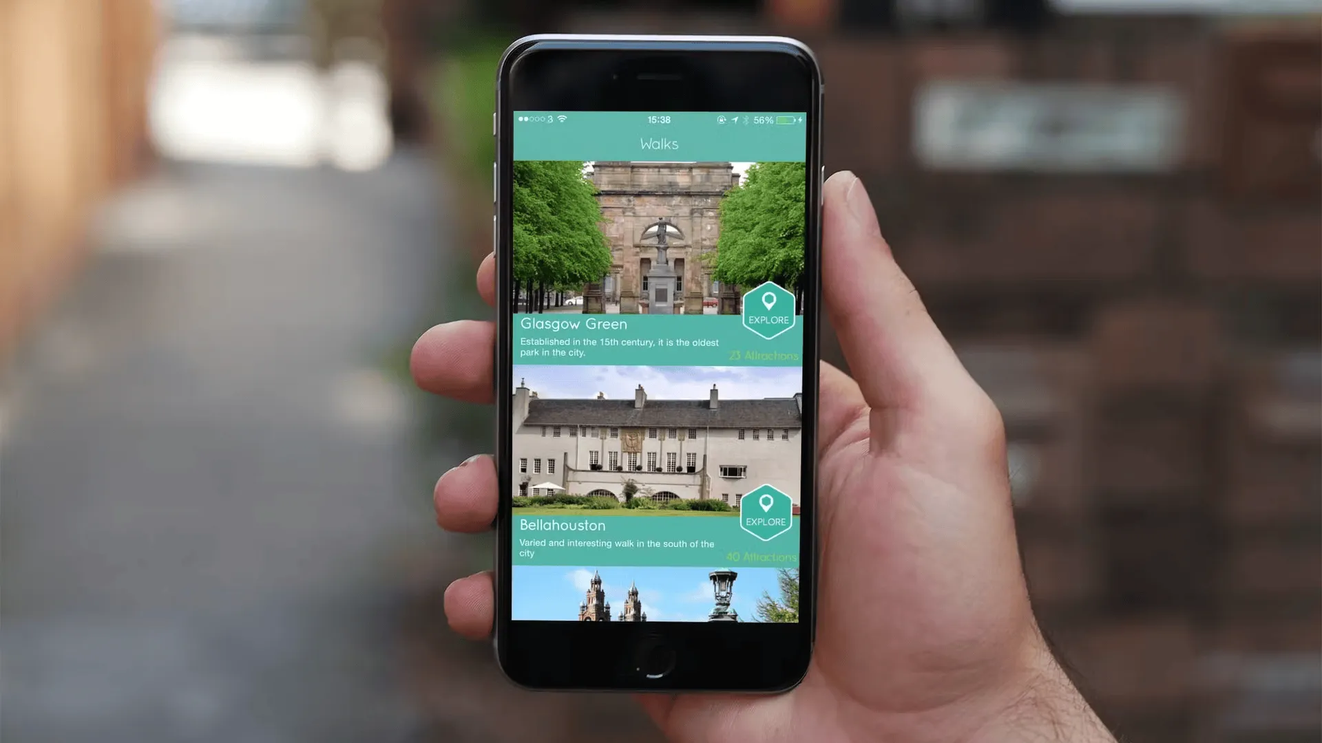 Glasgow Walking - Smart City app Header