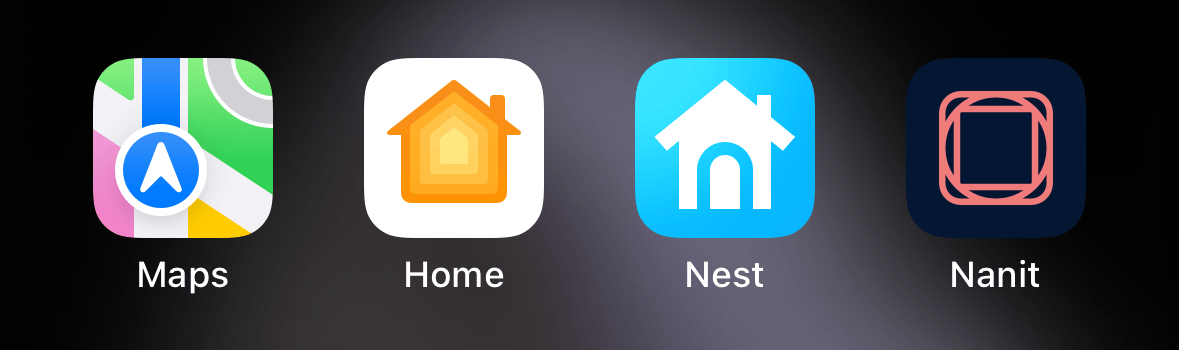 Fourth row of iPhone icons