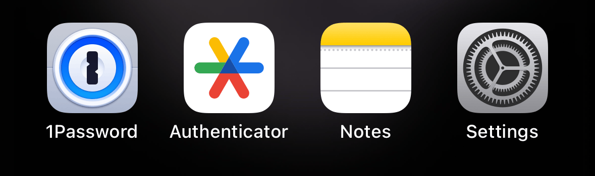 Sixth row of iPhone icons