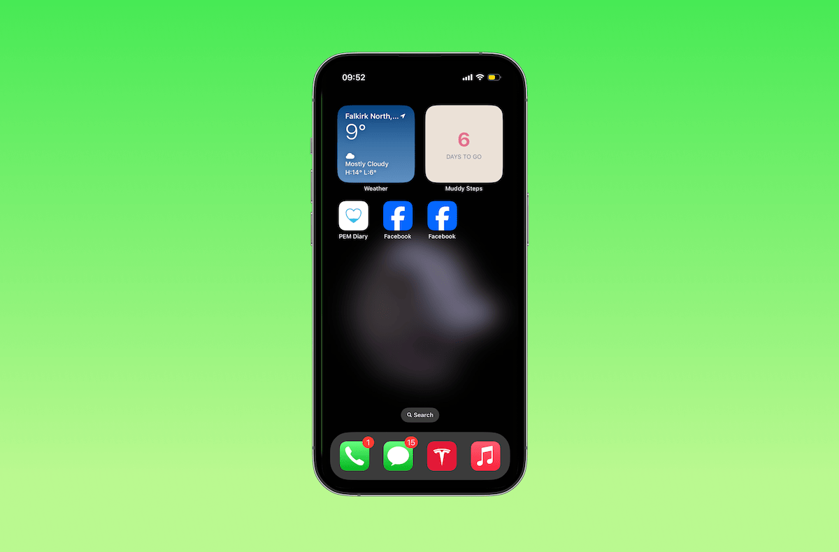 iPhone with two facebook app icons, one a web app and the other the native app