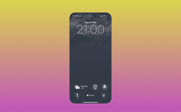 My iPhone lock screen in Holiday Focus Mode